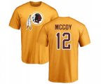 Washington Redskins #12 Colt McCoy Gold Name & Number Logo T-Shirt