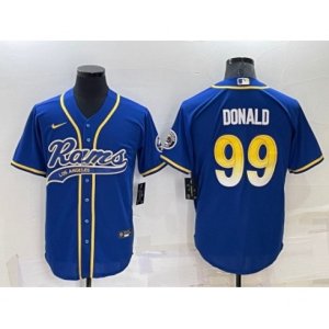 Los Angeles Rams #99 Aaron Donald Blue Stitched Cool Base Nike Baseball Jersey