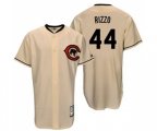 Chicago Cubs #44 Anthony Rizzo Authentic Cream Cooperstown Throwback Baseball Jersey