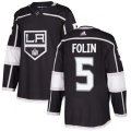 Los Angeles Kings #5 Christian Folin Premier Black Home NHL Jersey