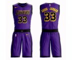 Los Angeles Lakers #33 Kareem Abdul-Jabbar Authentic Purple Basketball Suit Jersey - City Edition