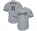 Chicago White Sox #11 Luis Aparicio Grey Road Flex Base Authentic Collection Baseball Jersey
