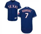 Texas Rangers #7 Ivan Rodriguez Royal Blue Flexbase Authentic Collection Baseball Jersey