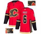 Calgary Flames #6 Dalton Prout Authentic Red Fashion Gold Hockey Jersey