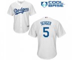 Los Angeles Dodgers #5 Corey Seager Replica White Home Cool Base Baseball Jersey