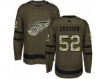 Detroit Red Wings #52 Jonathan Ericsson Green Salute to Service Stitched NHL Jersey