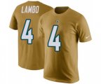 Jacksonville Jaguars #4 Josh Lambo Gold Rush Pride Name & Number T-Shirt