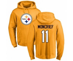 Pittsburgh Steelers #11 Donte Moncrief Gold Name & Number Logo Pullover Hoodie