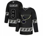 Adidas St. Louis Blues #9 Doug Gilmour Authentic Black Team Logo Fashion NHL Jersey