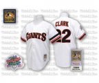 San Francisco Giants #22 Will Clark Replica White Throwback Baseball Jersey