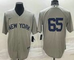 New York Yankees #65 Nestor Cortes 2021 Grey Field of Dreams Cool Base Stitched Baseball Jersey