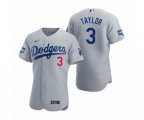 Los Angeles Dodgers Chris Taylor Gray 2020 World Series Champions Authentic Jersey