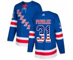 Adidas New York Rangers #31 Ondrej Pavelec Authentic Royal Blue USA Flag Fashion NHL Jersey