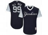 New York Yankees #99 Aaron Judge All Rise Authentic Navy Blue 2017 Players Weekend MLB Jersey