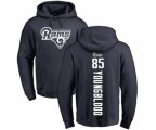Los Angeles Rams #85 Jack Youngblood Navy Blue Backer Pullover Hoodie