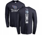 Tennessee Titans #78 Curley Culp Navy Blue Backer Long Sleeve T-Shirt