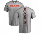 Chicago Bears #50 Mike Singletary Ash Backer T-Shirt