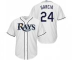 Tampa Bay Rays #24 Avisail Garcia Replica White Home Cool Base Baseball Jersey