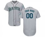 Seattle Mariners Customized Grey Road Flex Base Authentic Collection Baseball Jersey