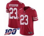 San Francisco 49ers #23 Ahkello Witherspoon Red Team Color Vapor Untouchable Limited Player 100th Season Football Jersey