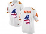 2016 US Flag Fashion Clemson Tigers DeShaun Watson #4 College Football Limited Jersey - White