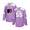 Philadelphia Flyers #55 Samuel Morin Authentic Purple Fights Cancer Practice Hockey Jersey