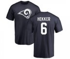 Los Angeles Rams #6 Johnny Hekker Navy Blue Name & Number Logo T-Shirt