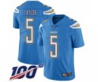 Los Angeles Chargers #5 Tyrod Taylor Electric Blue Alternate Vapor Untouchable Limited Player 100th Season Football Jersey