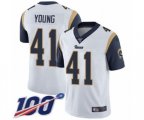 Los Angeles Rams #41 Kenny Young White Vapor Untouchable Limited Player 100th Season Football Jersey
