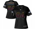 Women Seattle Seahawks #94 Ezekiel Ansah Game Black Fashion Football Jersey