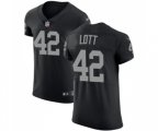 Oakland Raiders #42 Ronnie Lott Black Team Color Vapor Untouchable Elite Player Football Jersey