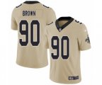 New Orleans Saints #90 Malcom Brown Limited Gold Inverted Legend Football Jersey