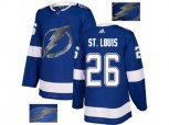 Tampa Bay Lightning #26 Martin St. Louis Blue Home Authentic Fashion Gold Stitched NHL Jersey