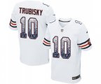 Chicago Bears #10 Mitchell Trubisky Elite White Road Drift Fashion Football Jersey