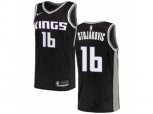 Sacramento Kings #16 Peja Stojakovic Swingman Black NBA Jersey Statement Edition