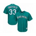 Seattle Mariners #33 Justus Sheffield Authentic Teal Green Alternate Cool Base Baseball Player Jersey