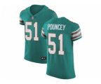 Miami Dolphins #51 Mike Pouncey Aqua Green Alternate Stitched NFL Vapor Untouchable Elite Jersey
