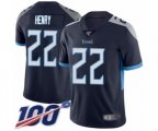 Tennessee Titans #22 Derrick Henry Navy Blue Team Color Vapor Untouchable Limited Player 100th Season Football Jersey