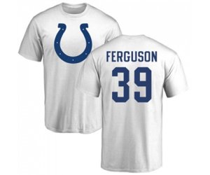 Indianapolis Colts #39 Josh Ferguson White Name & Number Logo T-Shirt
