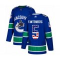 Vancouver Canucks #5 Oscar Fantenberg Authentic Blue USA Flag Fashion Hockey Jersey