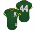 Oakland Athletics #34 Rollie Fingers Authentic Green Throwback Baseball Jersey