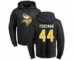 Minnesota Vikings #44 Chuck Foreman Black Name & Number Logo Pullover Hoodie