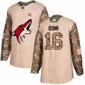 Arizona Coyotes #16 Max Domi Authentic Camo Veterans Day Practice NHL Jersey