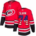 Carolina Hurricanes #74 Jaccob Slavin Authentic Red USA Flag Fashion NHL Jersey