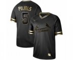 St. Louis Cardinals #5 Albert Pujols Authentic Black Gold Fashion Baseball Jersey