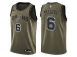 San Antonio Spurs #6 Sean Elliott Green Salute to Service NBA Swingman Jersey