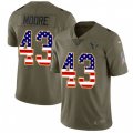 Houston Texans #43 Corey Moore Limited Olive USA Flag 2017 Salute to Service NFL Jersey