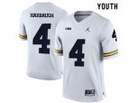 2016 Youth Jordan Brand Michigan Wolverines Jim Harbaugh #4 College Football Limited Jersey - White