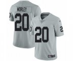 Oakland Raiders #20 Daryl Worley Limited Silver Inverted Legend Football Jersey