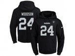 Oakland Raiders #24 Charles Woodson Black Name & Number Pullover NFL Hoodie